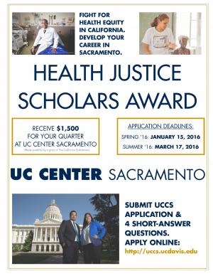 Health Justice Scholars Award flyer